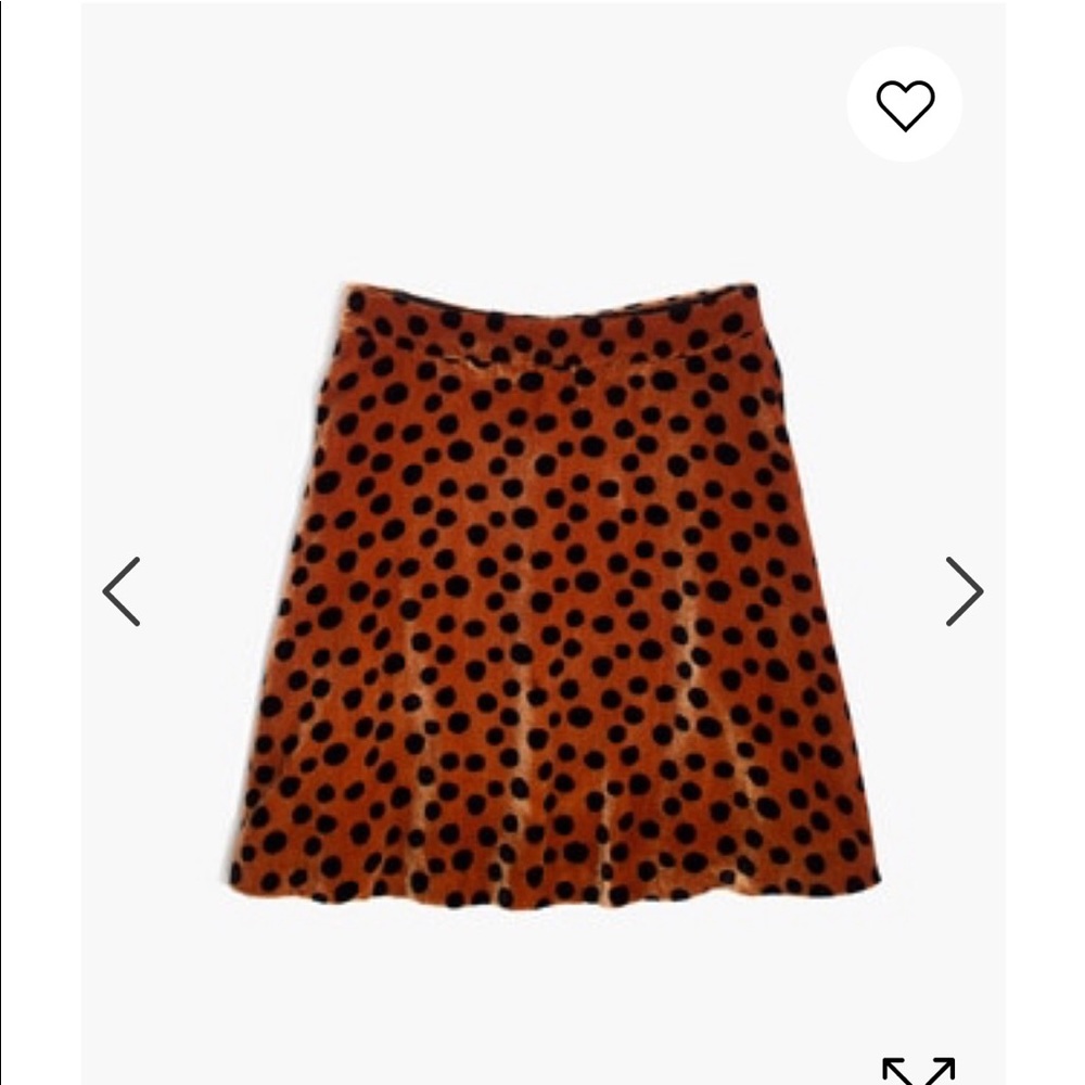 Madewell velvet circle mini skirt in leopard dot